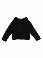 Chutput Kids Woollen Hand Knitted Full Sleeves Elephant Detail Sweater For Baby Boys - Black