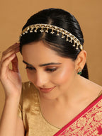 Nuyug 22K Gold Plated Regal Kundan & Pearl Matha Patti