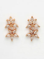 NVR Women Gold-Polished Cz Stone Handcrafted Jewellery Set