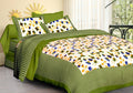 Vamika Printed Cotton Green Floral Bedsheet With Pillow Covers (LEOC_CHKM_G)