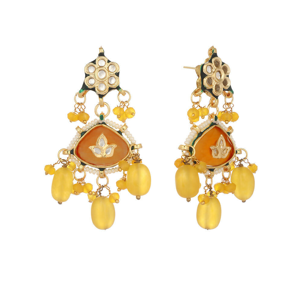 Nuyug Amber Glory Ethnic Earrings & Maang Tikka Set - Distacart