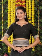 Shree Shyam Fashion Linen Cotton Black Saree - Distacart