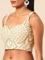 House of Panchhi Cream Net Sequins and Zarkan embroidery Lehenga choli & Dupatta