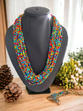 Inhanns Handmade Beaded Multilayer Necklace, 20 Layers - Multi Colour