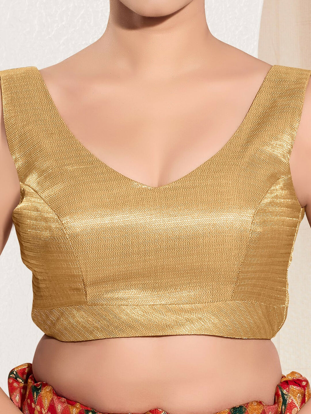 Joban Fashion Black Gold Mulberry Silk Padded Blouse With Sweetheart Neck Sleeveless - Distacart