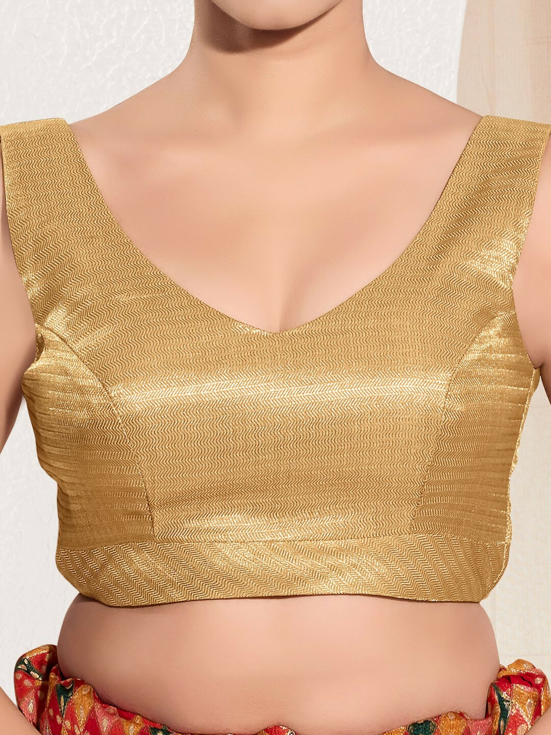 Joban Fashion Black Gold Mulberry Silk Padded Blouse With Sweetheart Neck Sleeveless - Distacart