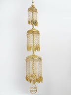 NVR Women's Pack Of 2 Gold-Polished & White Pearl Beaded Bridal Layered Heavy Kaleera Sets - Distacart