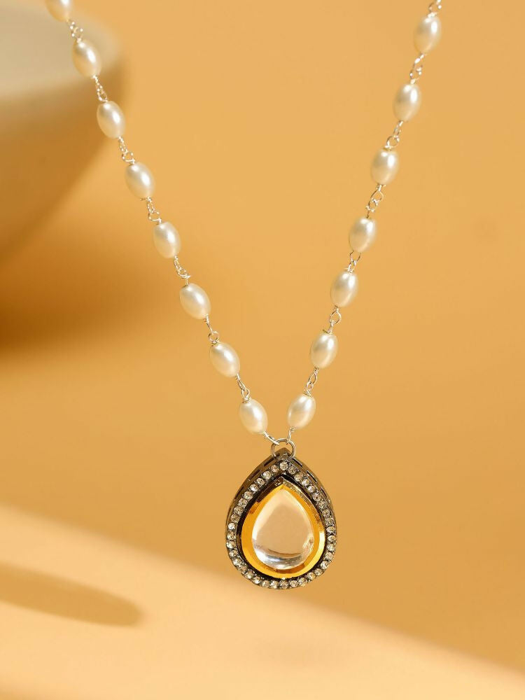 Beaded Kundan Necklace - Ruby Raang