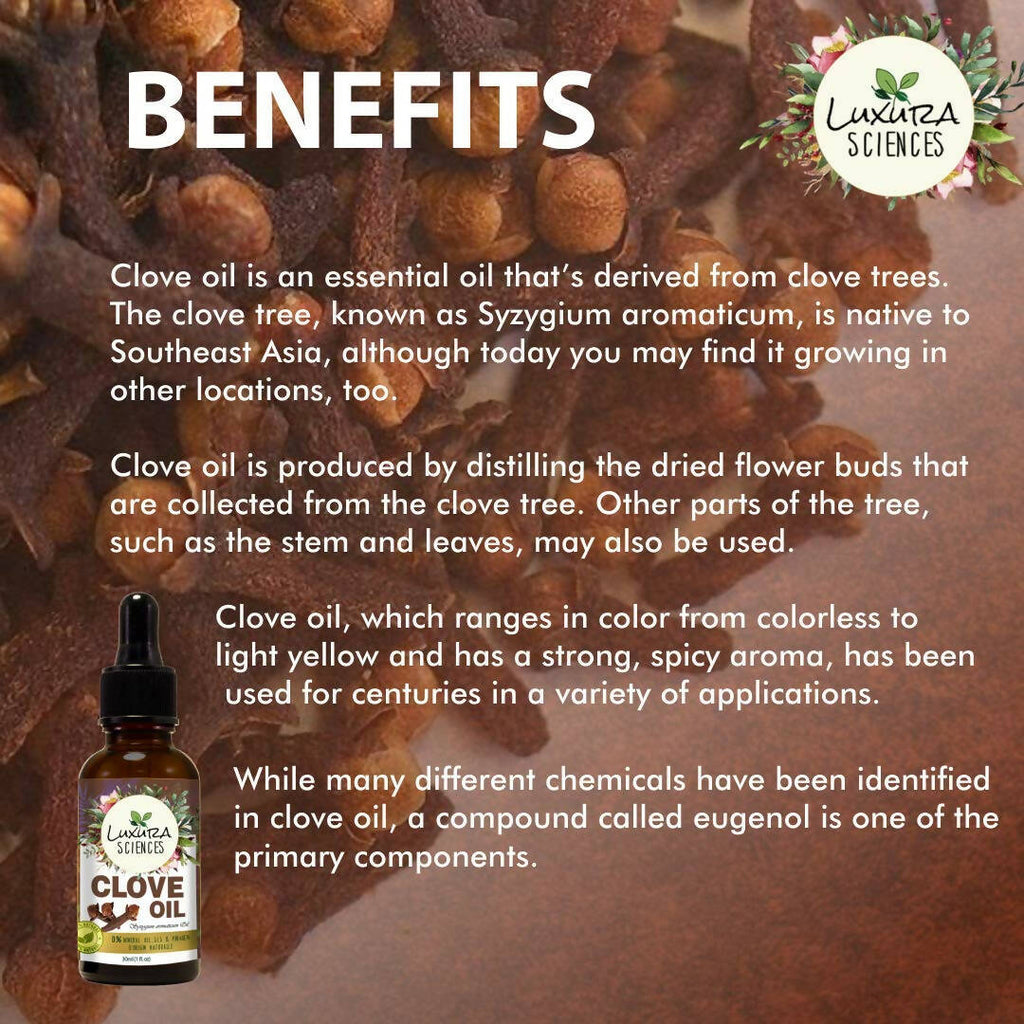 Luxura Sciences Organic Clove Oil For Teeth Pain
