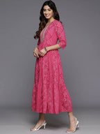 Ahalyaa Women's Traditional wear Dress - Pink - Distacart