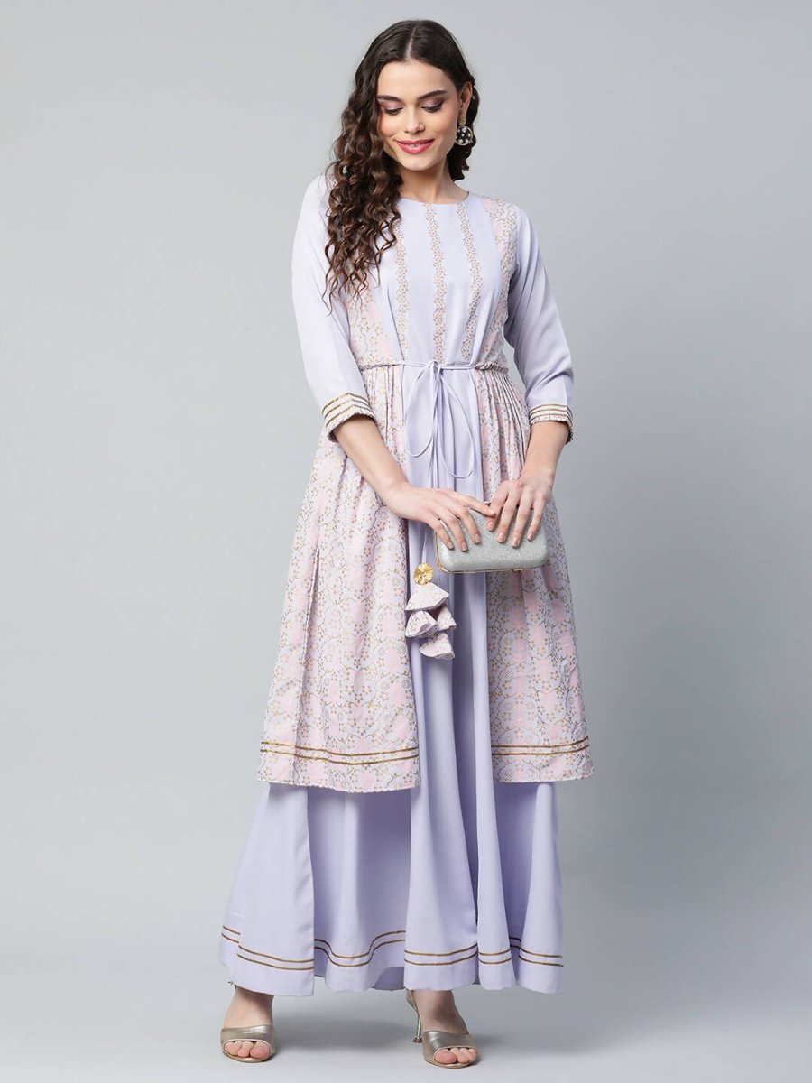 Ahalyaa Womens Powder Blue Crepe Floral Dress - Distacart