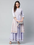 Ahalyaa Womens Powder Blue Crepe Floral Dress - Distacart