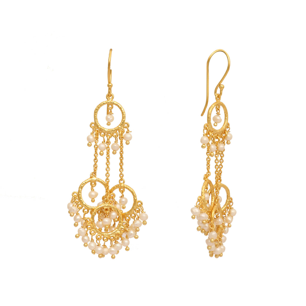 Nuyug 18k Golden Ring Pearl Drops Anti Tarnish Earrings - Distacart