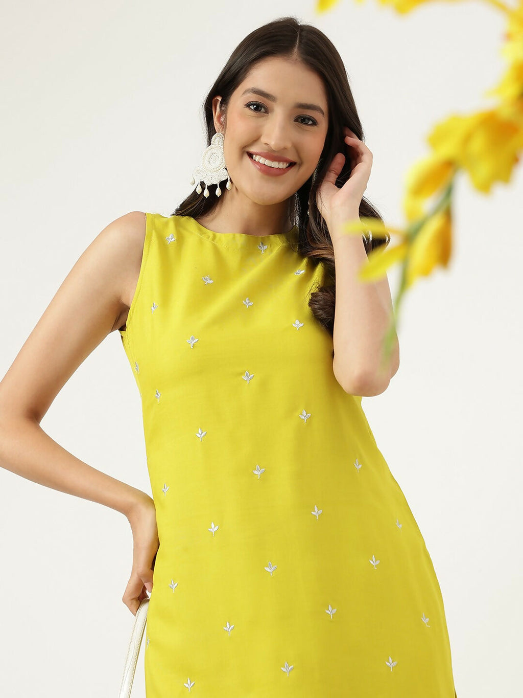Joban Fashion Mustard Rayon and Embroidered Work Straight Kurta Bottom Set
