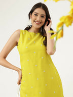Joban Fashion Mustard Rayon and Embroidered Work Straight Kurta Bottom Set