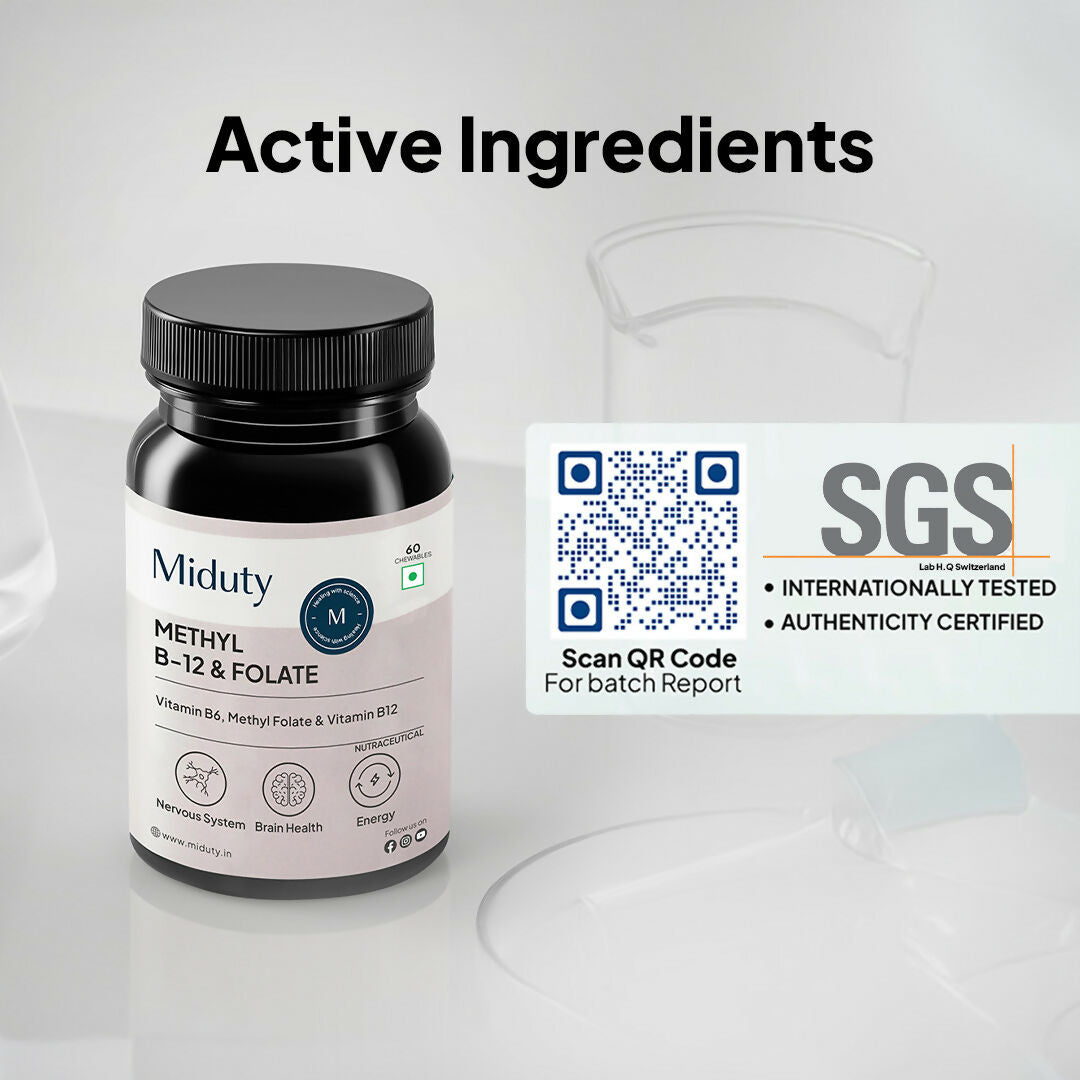 Miduty Vitamin B12 - Methyl Folate Chewables