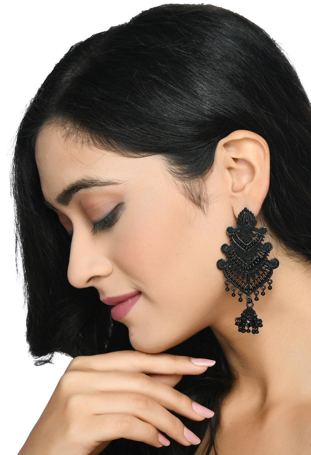 Mominos Fashion Johar Kamal Latest Design Black Color Earrings - Distacart