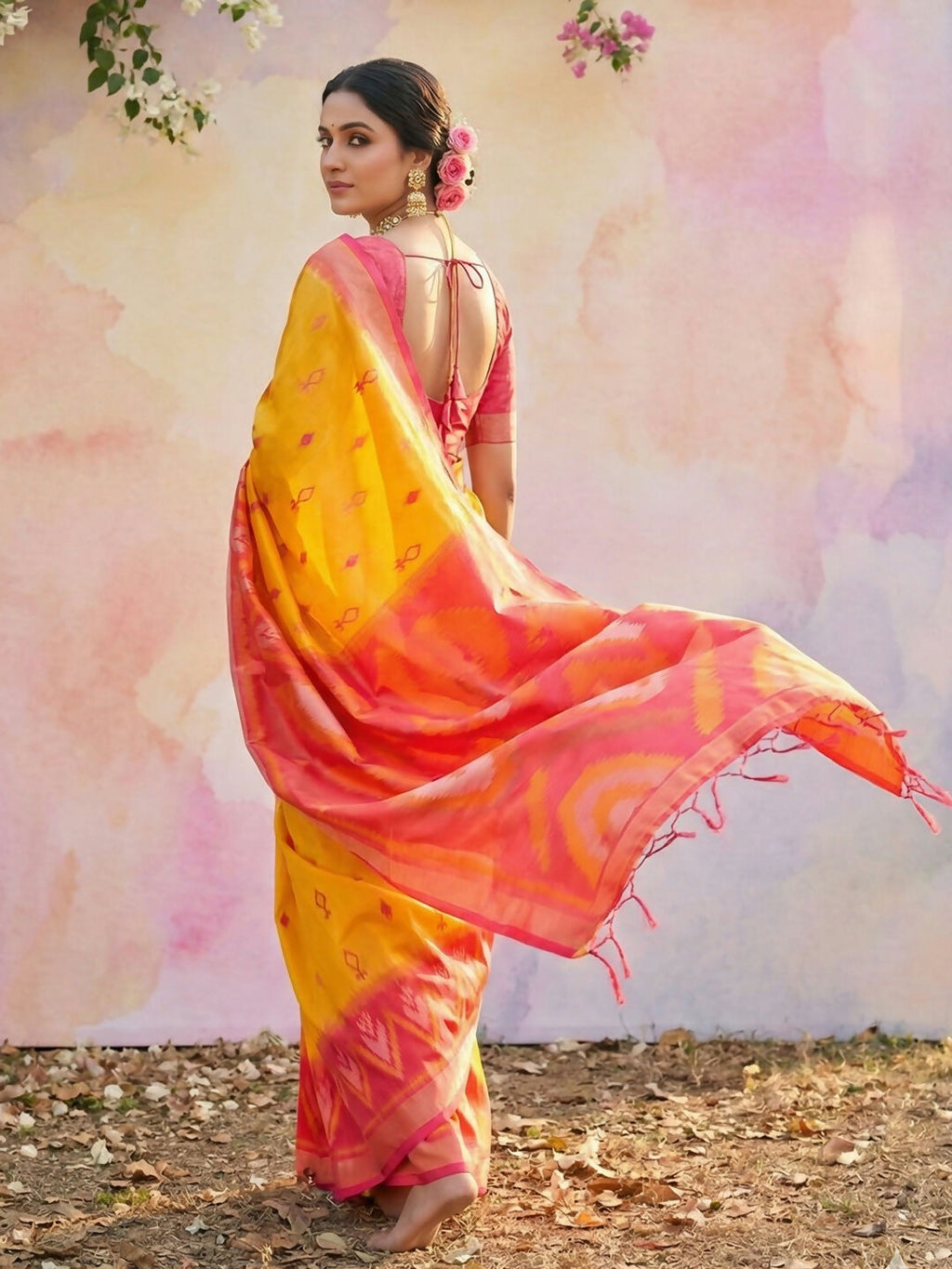 Shree Shyam Fashion Yellow Soft Silk Saree - Distacart