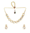 Joban Fashion Golden & White Kundan Work Necklace Set