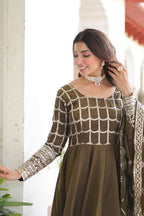 Joban Fashion Mehndi Kurta Set Silk Sequins , Zari, Coding & Thread Embroidered work - Distacart