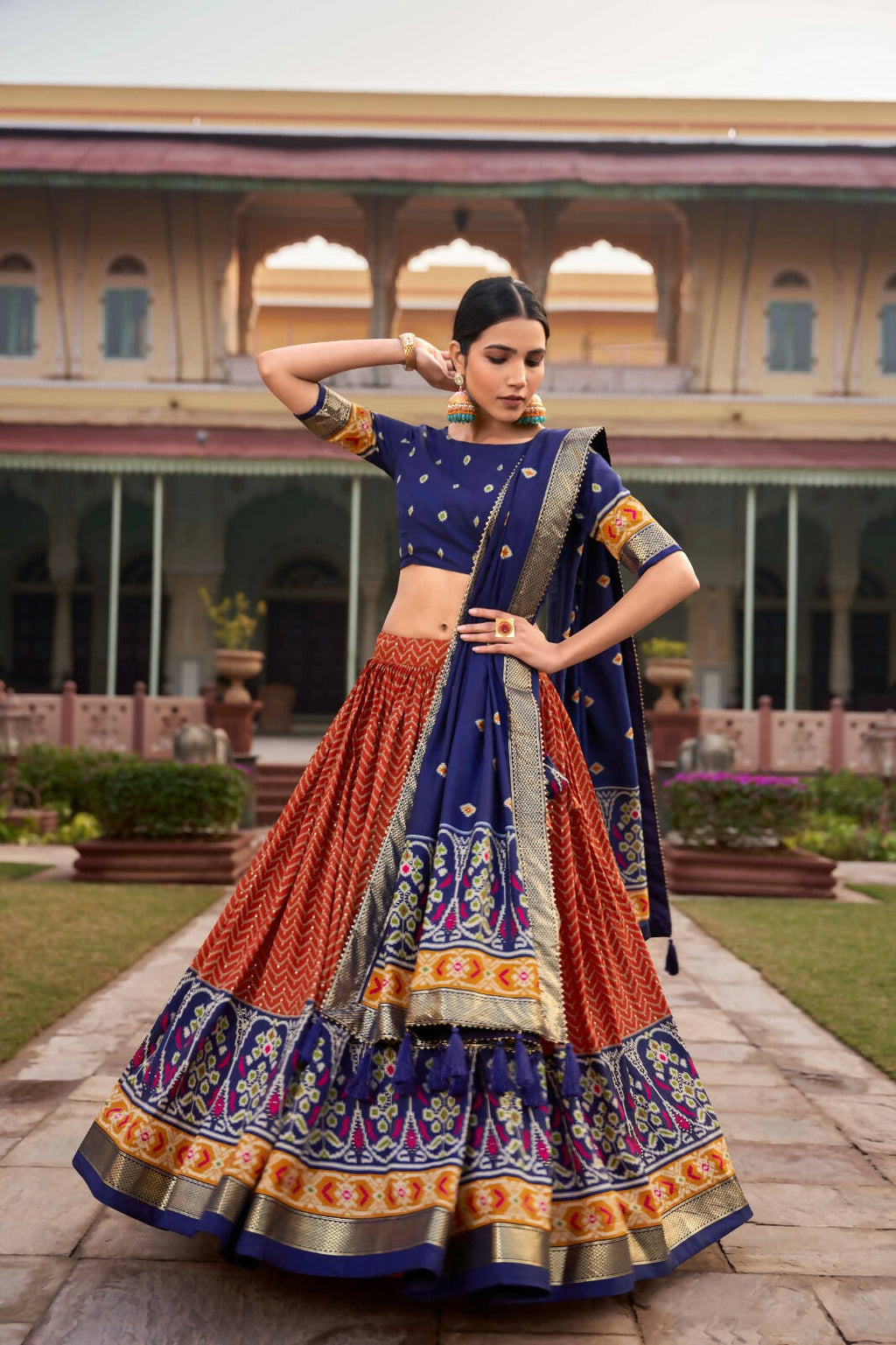 Ready to Wear Lehenga Choli for Women by Infinity Export - Orange