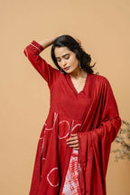 Joban Fashion Red Tie & Dye Cotton Suit Set - Distacart