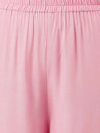 Joban Fashion Pink Rayon and Embroidered Work Straight Kurta Bottom Set