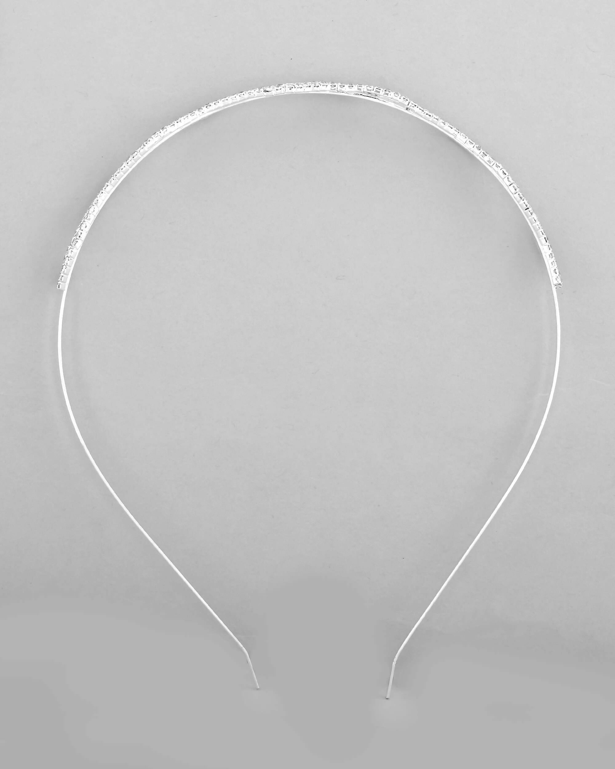 VOJ Silver Plated AD Studded Wave Shaped Hairband