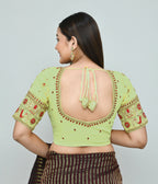 Joban Fashion Women's Light Green Embroidered Stitched Blouse - Distacart