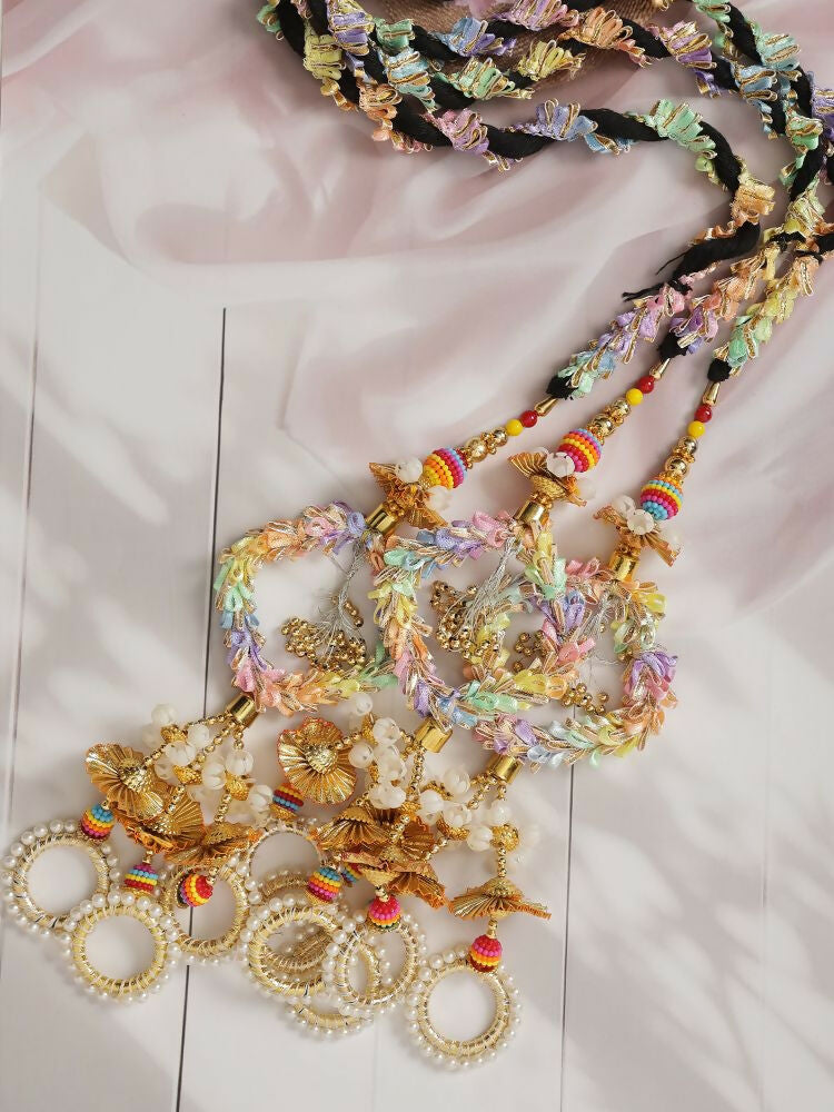 Ruby Raang Colorful Gota Pati Colorful Stones And Golden Stones Parandi