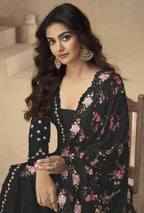 Anaita Black Chinon Readymade Suit with Embroidery Sequence Work - Distacart