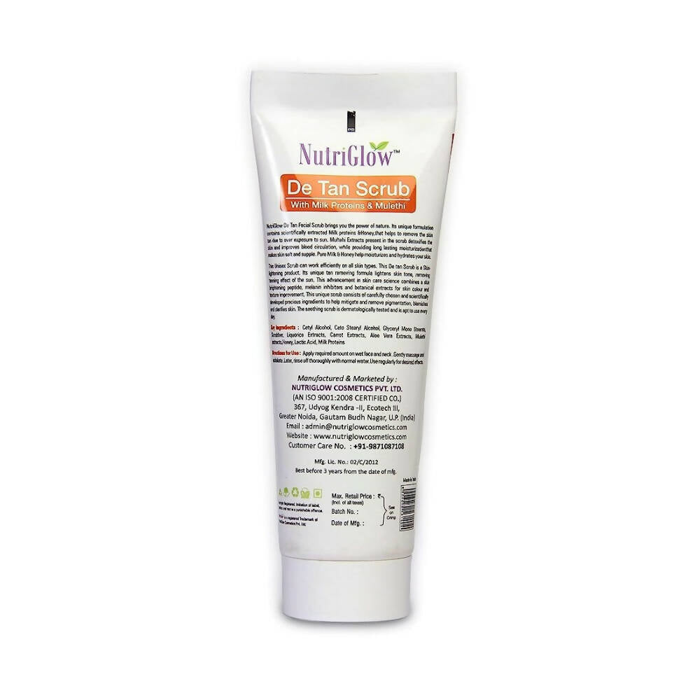 NutriGlow De Tan Scrub With Milk Protein & Mulethi - Distacart