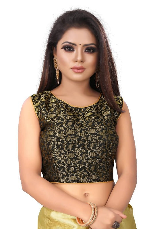  Satin Designer Blouse (PAVITRA GOLD)	
