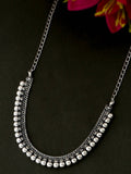 NVR Women Silver-Plated Oxidised Necklace