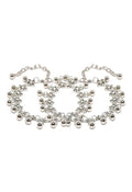 Mominos Fashion Kamal Johar Oxidised Silver Adjustable Anklets