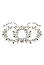 Mominos Fashion Kamal Johar Oxidised Silver Adjustable Anklets