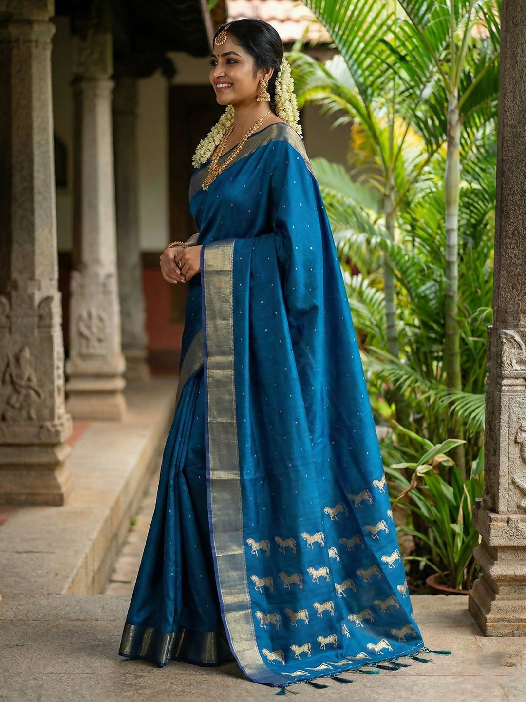 Shree Shyam Fashion Royal Blue Soft Silk Saree - Distacart