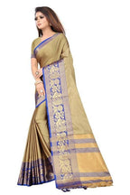 Vamika Banarasi Cotton Silk Weaving Brown Saree (DOCTOR MOR CHIKU)