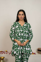 Joban Fashion Green Hand Block Printed Cotton Co-Ord Set - Distacart