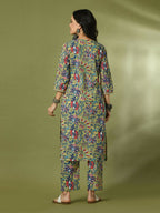 Myshka Women's Multi Printed Cotton Straight Party Kurta Set