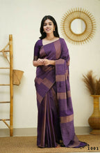 Partywear Designer Purple Banarasi Silk Fancy Saree - Starwalk