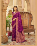 DEIANA'S Beautiful Designer Golden zari Soft Lichi Silk Saree - Pink