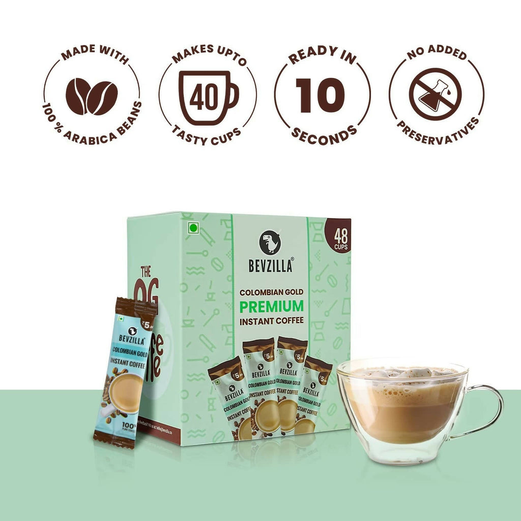 Bevzilla Instant Coffee Powder Sachets (Colombian Gold)