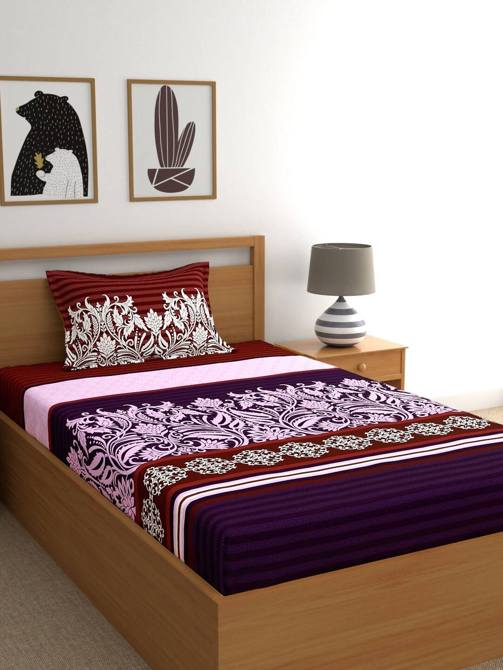 My Room Adults Ethnic Motifs 140 TC Bedsheet with Pillow Covers