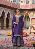 Anaita Purple Premium Embroidery Dhaga Sequin Work Ready Made Suit - Distacart