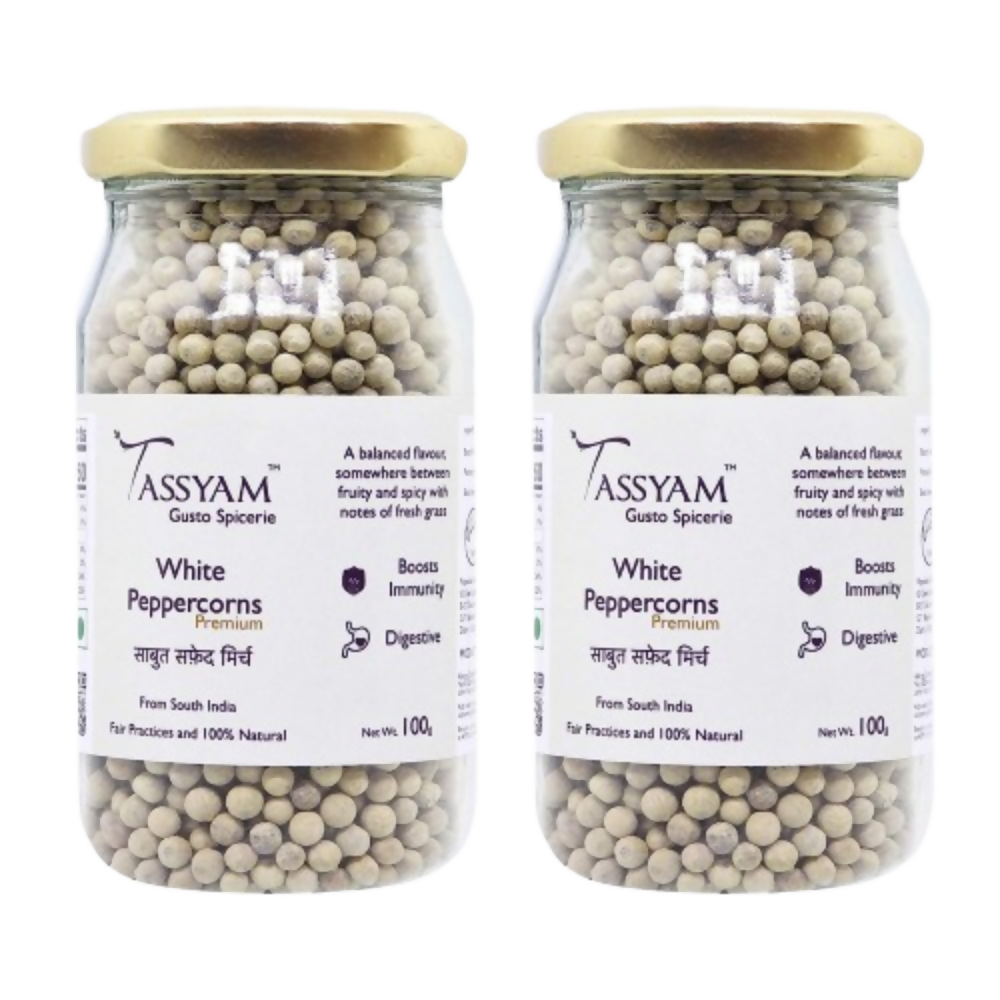 Tassyam Organics White Peppercorns - Distacart