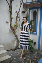 Aayaa Designer Printed One Piece Dress - Multi Color