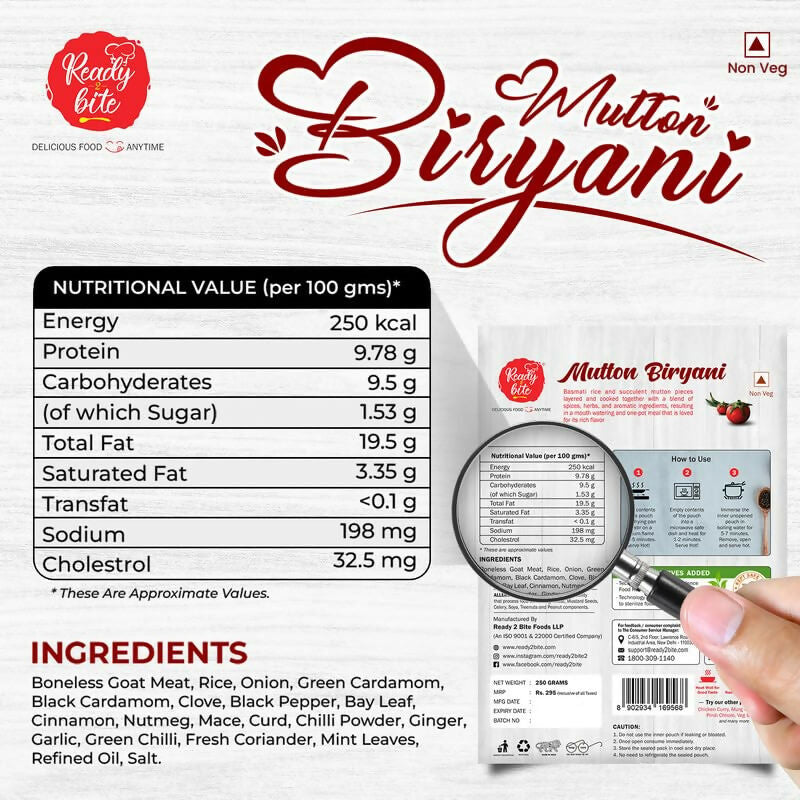 Ready 2 Bite Mutton Biryani - Distacart