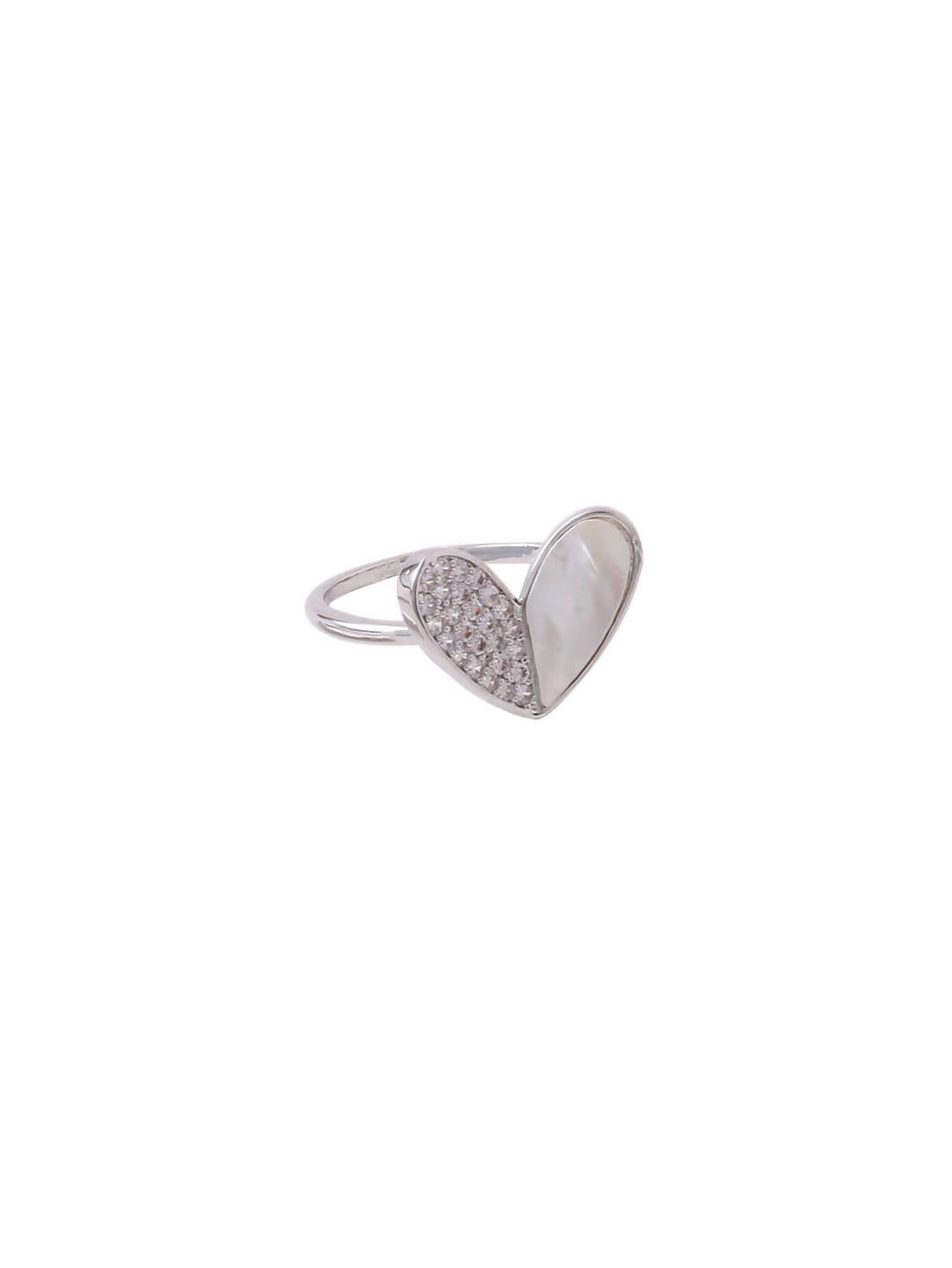 NVR Women's Stylish Latest Silver Plated Ring With Ad Stones