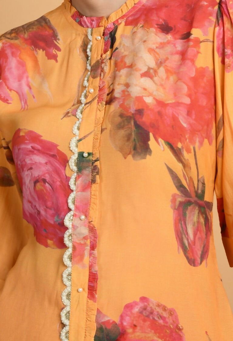 Joban Fashion Mustard Maslin Kurta Set